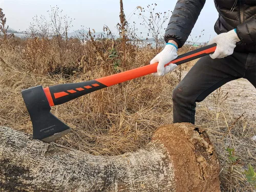 Vista 8 de Hacha de corte, hacha de mano, hacha de campamento para dividir ramas de leña y picar, hacha de corte de madera de 5.5 libras con mango de fibra