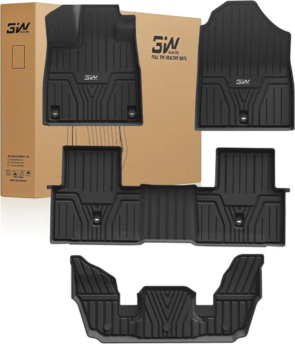 Vista 10 de 3W Alfombrillas de piso compatibles con Honda Civic Sedan 2016-2021 & Hatchback 2017-2021 & Coupe 2016-2020, revestimiento de piso de ajuste