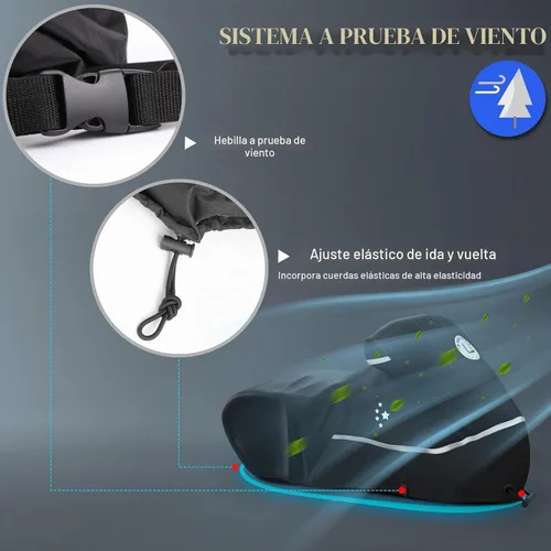 Vista 3 de Funda para motocicleta 420D resistente para todas las estaciones, universal, impermeable, protección al aire libre, 86" XL, funda para vehículo/negro