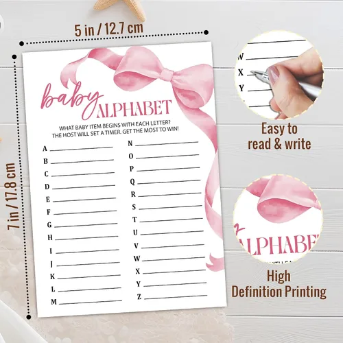 Vista 2 de Tarjeta de juegos para baby shower, actividades de baby shower para invitados, decoraciones de fiesta de revelación de género, recuerdos de fiesta