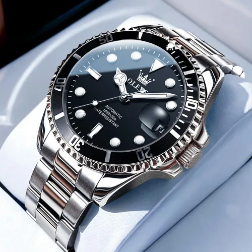 Vista 3 de OLEVS Watch for Men Waterproof Automatic Mechanical Stringing Hollow Out Men's Watches