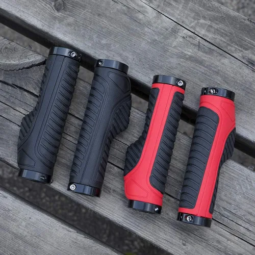 Vista 8 de ROCKBROS Empuñaduras de bicicleta de montaña, empuñaduras para manillar de bicicleta, doble abrazadera de aluminio para MTB BMX, extremos de barra