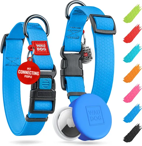 Vista 46 de WAUDOG Collar de perro impermeable – Collar ajustable para perros grandes, pequeños y medianos – Collares resistentes con cierre de metal duradero