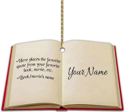 Vista 8 de HYTURTLE Adorno Personalizado de Pila de Libros – Nombre Personalizado y Títulos de Libros Favoritos – Acrílico para Lectores, Miembros de Clubes
