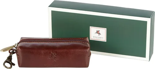 Vista 6 de Visconti MZ18 Monza - Llavero de piel auténtica con cremallera, marrón,negro, Visconti Mz18 Monza - Llavero de piel auténtica con cremallera