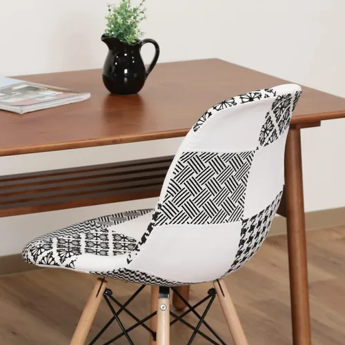 Vista 5 de 不二貿易(Fujiboeki) Fuji Boeki 70589 Eames Chair, Width 20.1 x Depth 18.1 x Height 32.3 inches (51 x 46 x 82 cm), Black/White, Dining Chair, Shell Type