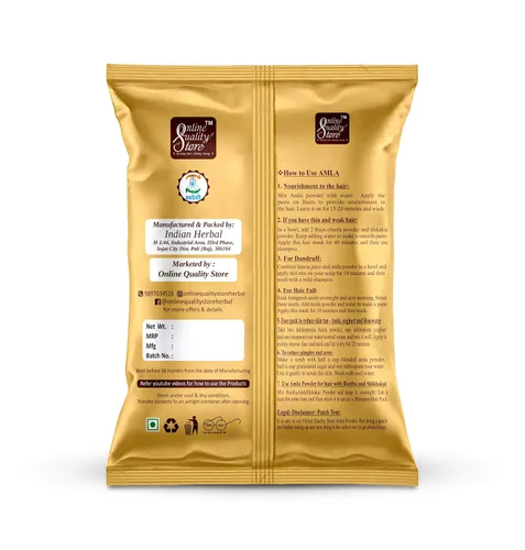 Vista 3 de Online Quality Store Amla Reetha Shikakai, Bhringraj e Hibiscus en polvo para cabello (paquete de 8.82 oz)