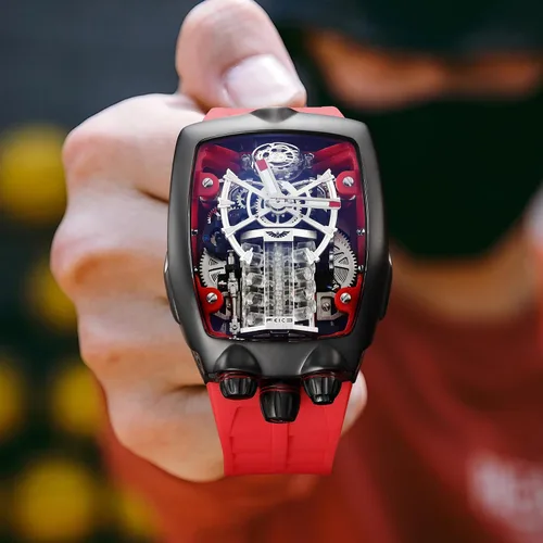 Vista 8 de FEICE Watches for Men Automatic Skeleton Watch Waterproof Mineral Glass Japanese Movement Supercar Wristwatch Anti Shock Business Tourbillon FM666