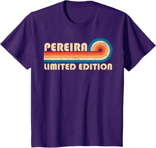 Vista 20 de PEREIRA - Camiseta vintage con apellido retro de los años 80 y 90, Negro