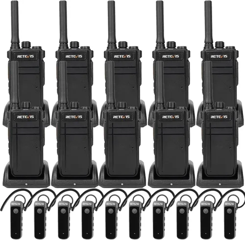 Vista 17 de Retevis Walkie Talkies RB37 Bluetooth con auriculares inalámbricos