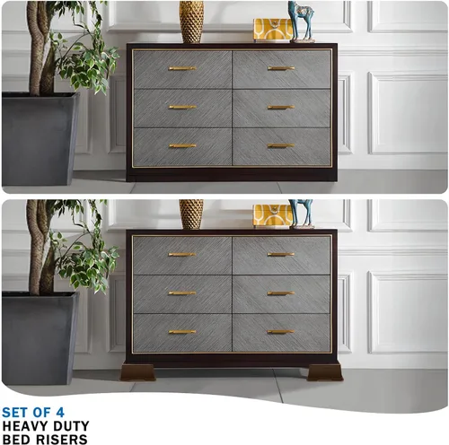 Vista 40 de ANNKUT Elevadores de cama de 2 pulgadas, resistentes, elevadores de sofá de gran tamaño, elevadores de muebles extra anchos para sofá, mesa