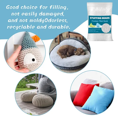Vista 5 de Jmuiiu Cuentas de relleno prémium de 3.52 onzas, relleno para animales de peluche, cuentas rellenas con peso, bolitas de polietileno para bolsas