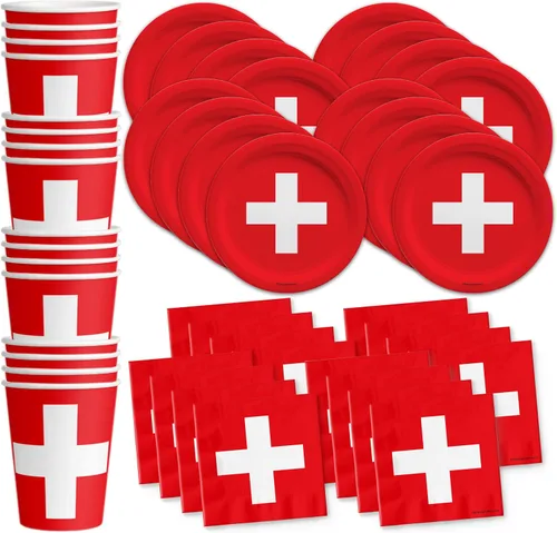 Vista 13 de Platos de papel del 4 de julio, juegos de platos desechables del 4 de julio, suministros para fiestas patrióticas de bandera estadounidense, platos