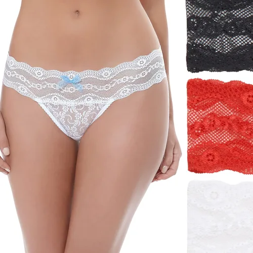 Vista 2 de b.tempt'd Women's Lace Kiss Thong Panty 3 Pack