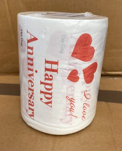 Vista 2 de Rollos de papel higiénico - Papel higiénico al por mayor a granel Papel higiénico real FELIZ ANIVERSARIO Broma Regalo de broma