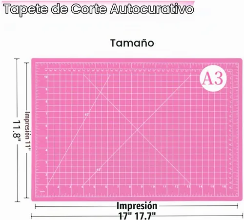 Vista 3 de Tapete de corte autorreparable de 18 x 12 pulgadas, tapete de costura para manualidades, tabla de cortar de mesa de 5 capas de doble cara