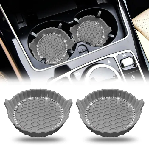 Vista 25 de Portavasos para automóvil, posavasos antideslizantes para automóvil, inserto universal para portavasos de automóvil, tapete de accesorios