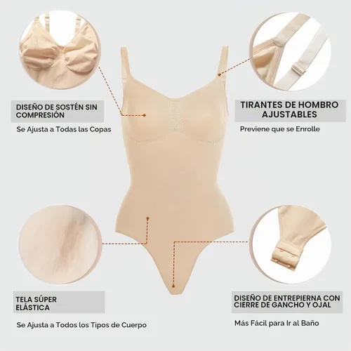 Vista 3 de YIANNA Faja moldeadora para mujer, con control de abdomen, sin costuras Beige