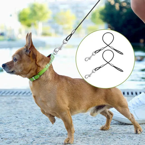 Vista 6 de Xindojuz - 2 correas extensoras de correa para perros a prueba de mordidas para entrenamiento, correas retráctiles resistentes para perros pequeños