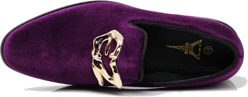 Vista 5 de Enzo Romeo Plum05 - Mocasines de vestir elásticos para hombre, con hebilla, zapatos de moda