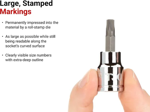 Vista 3 de TEKTON 3/8 pulgadas Drive x T10 Torx Bit Socket SHB14210