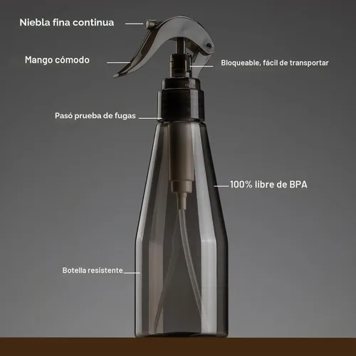 Vista 3 de Botella de spray continuo para cabello, 10 onzas, botellas de pulverización de agua ultrafinas para limpieza, plantas, mascotas