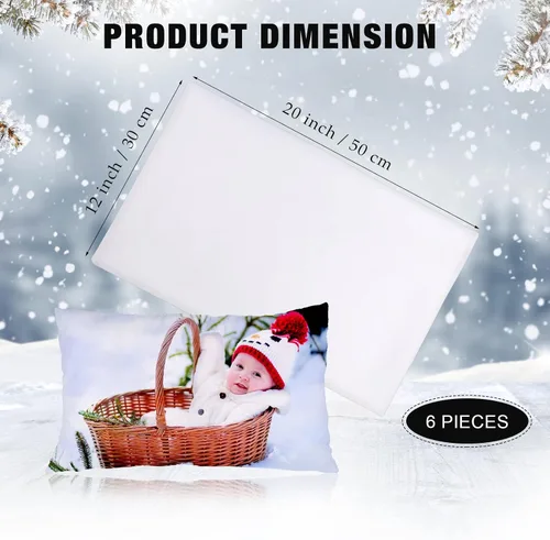 Vista 2 de Breling 6 fundas de almohada de sublimación personalizadas en blanco a granel, fundas de almohada de impresión de transferencia de calor, poliéster