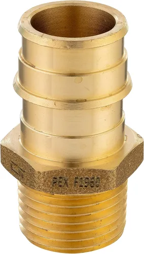 Vista 8 de Paquete de 2 accesorios de latón EFIELD Pex A de expansión de flujo completo, adaptador NPT macho de 1 x 1 pulgada, ASTM F1960 (PEX1960019)