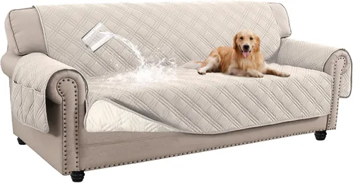 Vista 10 de Turquoize Funda impermeable para sofá grande para perros, funda lavable para sofá de 3 cojines, funda antideslizante para sofá para mascotas, niños