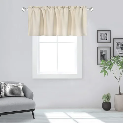 Vista 47 de DECOVSUN Cenefas Aqua para ventanas de cocina, con bolsillo para barra, opacas, con aislamiento térmico, 1 panel de 42 x 18 pulgadas