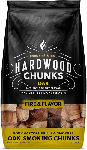 Vista 14 de Fire & Flavor Trozos de Madera de Manzana para Ahumar y Asar a la Parrilla - Totalmente Naturales, de Larga Duración con un Sabor Ligeramente Dulce