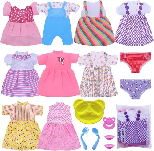 Vista 10 de Ropa y accesorios para muñecas de niña, 12 juegos para muñecas de 12 12 juegos 12inch