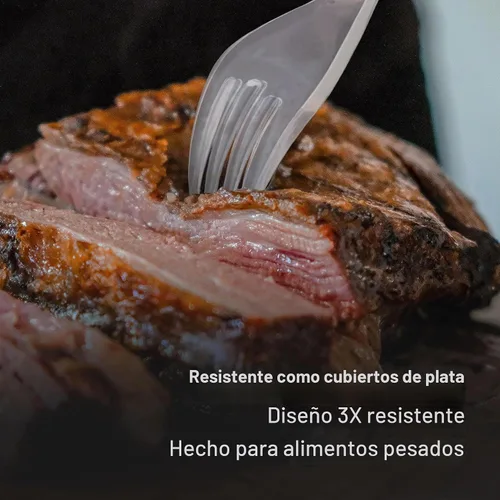 Vista 3 de 3X Horquillas de plástico transparente resistentes envueltas individualmente, resistentes como cubiertos de plata, paquete de 100 horquillas