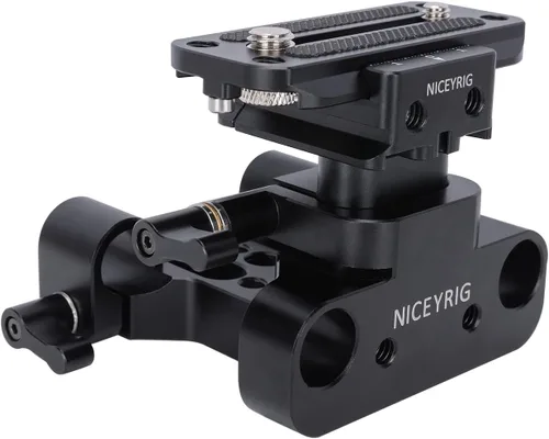 Vista 8 de NICEYRIG Placa base elevadora de riel de 0.591 in para ARCA-Swiss estándar, sistema de elevación de 1.142 in universal para plataforma de hombro