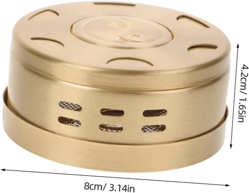 Vista 2 de Outanaya Caja de cobre portátil Moxa Tanque creativo Moxibustión para terapia Diseño ligero para múltiples partes del cuerpo Material de cobre