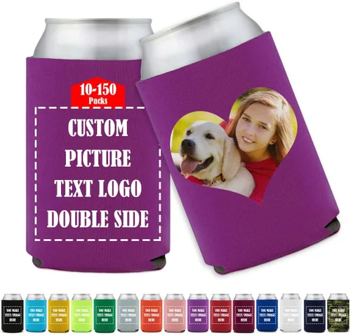 Vista 20 de Funda enfriadora de latas de cerveza personalizada Koo-zi Slim a granel, añade tu texto con imagen en una cubierta plegable de 12 onzas líquidas