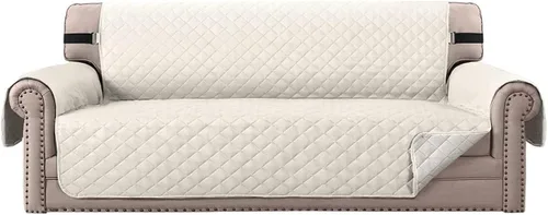 Vista 29 de Funda impermeable para sofá biplaza, protector de sofá acolchado para sofá de 2 asientos, protector de muebles antideslizante para perros y mascotas