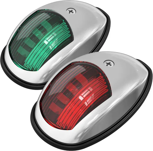 Vista 9 de Obcursco Luces de Navegación para Barco, LED Rojo y Verde de Montaje Vertical para Proa y Popa, Luces Marinas Impermeables IP67 para Pontones, Negro