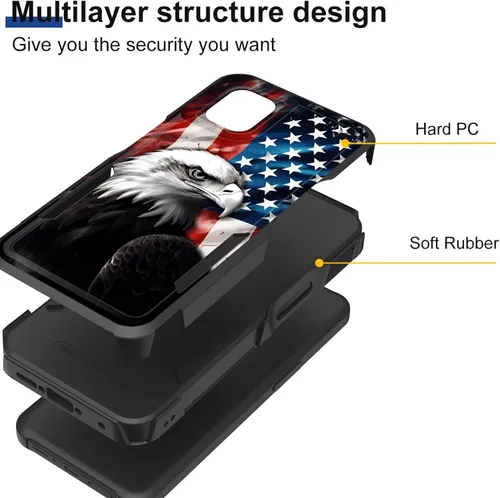 Vista 2 de Funda para Galaxy XCover 7 Pro, doble capa híbrida resistente resistente a prueba de golpes de policarbonato duro + funda protectora de silicona