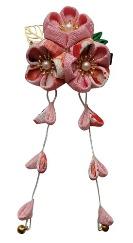 Vista 11 de CRB Fashion Kimono tradicional Tsumami Kanzashi para mujer y niña, traje de boda japonés, asiático, Yukata, lazo para el cabello, floral, abanico
