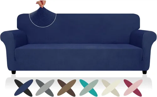 Vista 84 de ZNSAYOTX Funda súper elástica para silla (30"-47"), nuevas fundas de silla a rayas para sala de estar, aptas para perros y mascotas, protector