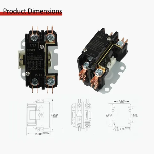 Vista 2 de CNC 1 Poles FLA 25 Amp Coil 24V AC Air Conditioner Condenser Compressor Contactor AC Definite Purpose Contactor