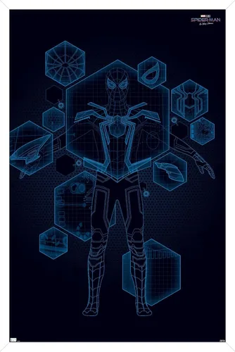 Vista 13 de Trends International Marvel Spider-Man: No Way Home - Póster técnico de pared, 22.4 pulgadas de largo x 14.7 pulgadas, versión enmarcada de madera