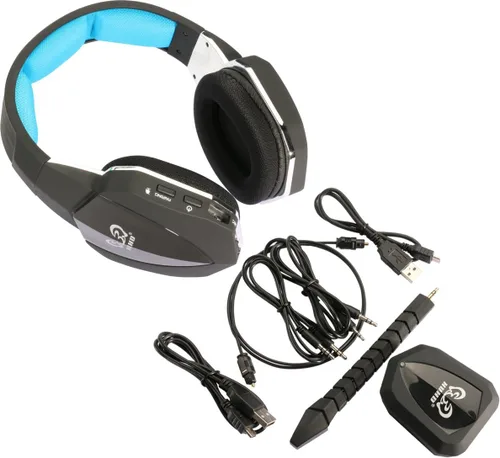 Vista 2 de Auriculares inalámbricos ópticos USB para juegos para PS4, PS3, Xbox 360, PC, con cable, para Xbox One Rojo