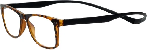 Vista 3 de Magz Astoria - Gafas de lectura cuadradas con luz azul + 1.50 Tortuga Hombres/Mujeres Cuello Colgantes Magnético Snap It Marco de Conexión Trasera