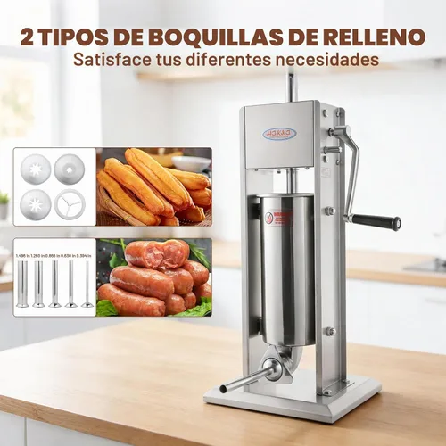 Vista 5 de Hakka 2 en 1 embutidora de salchichas y máquinas para hacer churro español (11 libras/5 L)