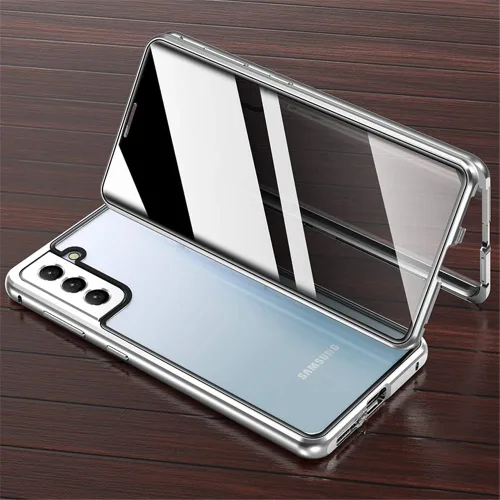 Vista 10 de Protector de pantalla para Galaxy S21 Ultra de 6,8 pulgadas de vidrio templado de doble cara incorporado protector de pantalla a prueba de golpes