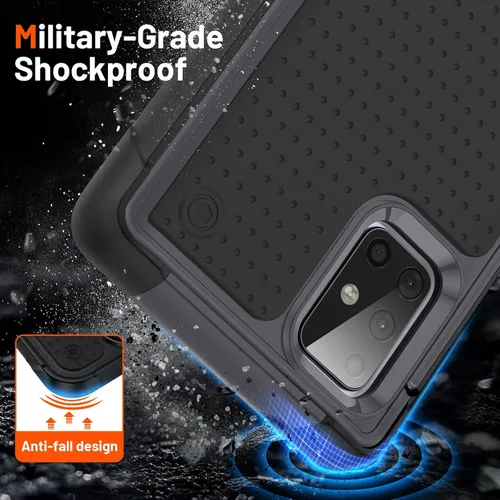 Vista 178 de Jeylly Compatible con Samsung Galaxy A22 5G Funda, Funda Samsung A22 5G con 2pcs protectores de pantalla de vidrio templado