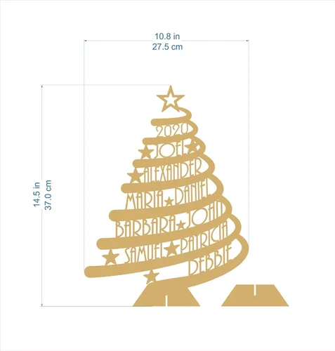 Vista 3 de Árboles de Navidad personalizados con nombres de familia personalizados, decoración de Navidad 2025, regalo para la familia, decoración del hogar