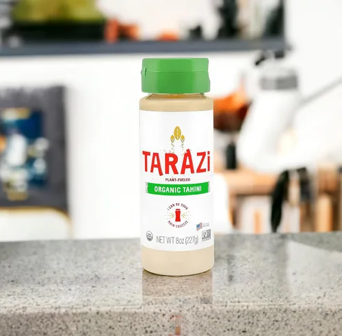Vista 4 de TARAZI BOTELLA DE SALSA TAHINI ORGÁNICA 8oz